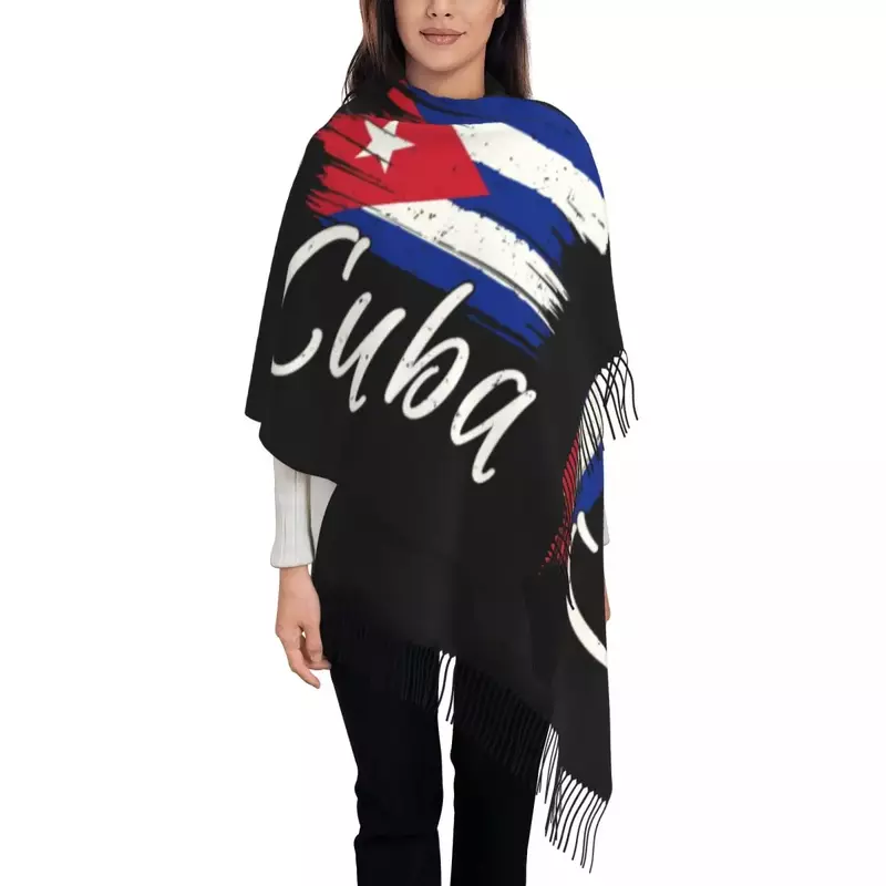 Stijlvolle Cuba Cuban Havana Vlag Kwast Sjaal Vrouwen Winter Herfst Warme Sjaals Wraps Dames Cubaanse Patriottische Sjaals