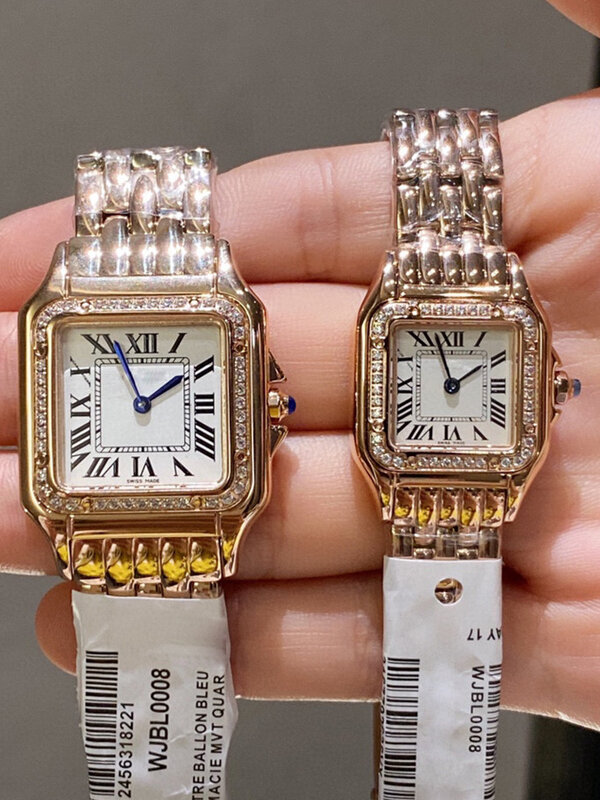 Дизайнерские Стальные кварцевые часы с зеркальным стальным ремешком и бриллиантовым оформлением, женские новые часы 2024 года, модные роскошные часы