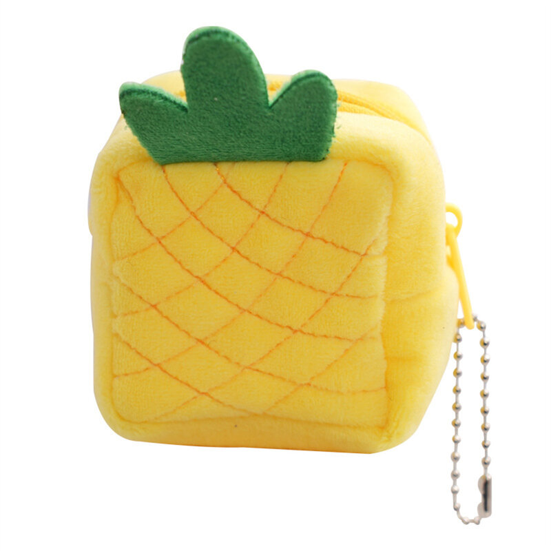 Симпатичный плюшевый кошелек для мелочи с фруктами, миниатюрная сумка для хранения, кошелек клубнично-оранжевого цвета, Женский кошелек для мелочи, детская карманная сумка 2023