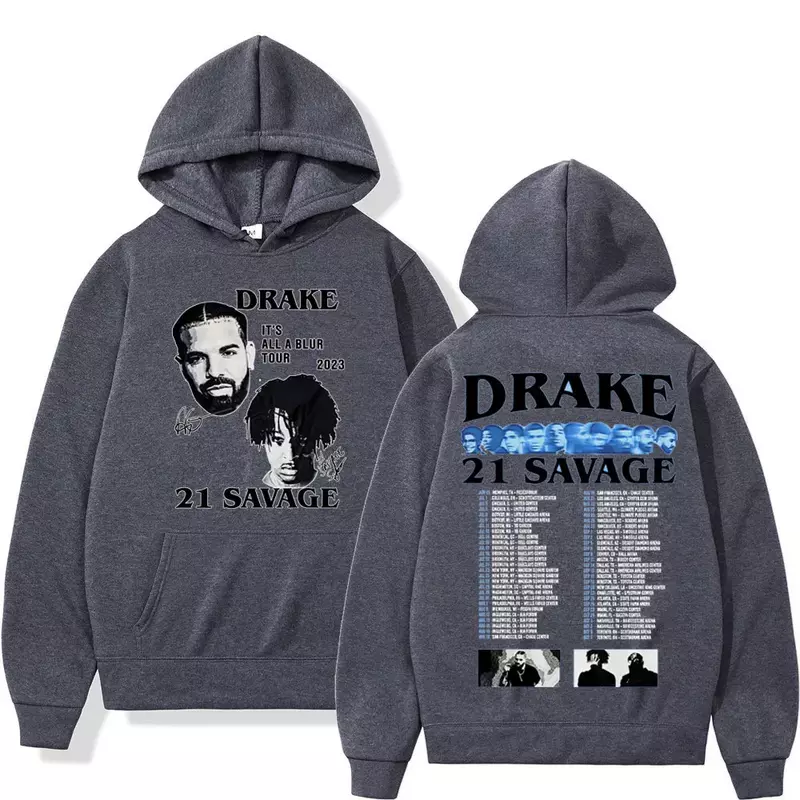 Capuz gráfico do rapper Drake para homens e mulheres, moletom extragrande, manga comprida, streetwear Harajuku, hip-hop, tendência da moda, vintage