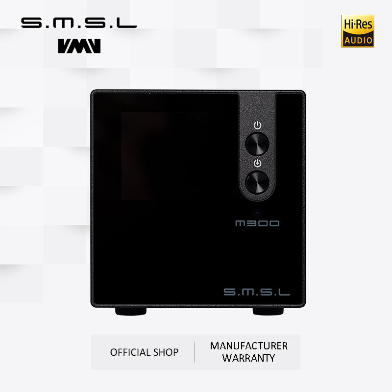 Smsl-caixa de áudio dac ak4497, nova versão, smsl, m300, pcm768khz, usb, coaxial óptico, bluetooth 5.0, entrada equilibrada, saída de linha