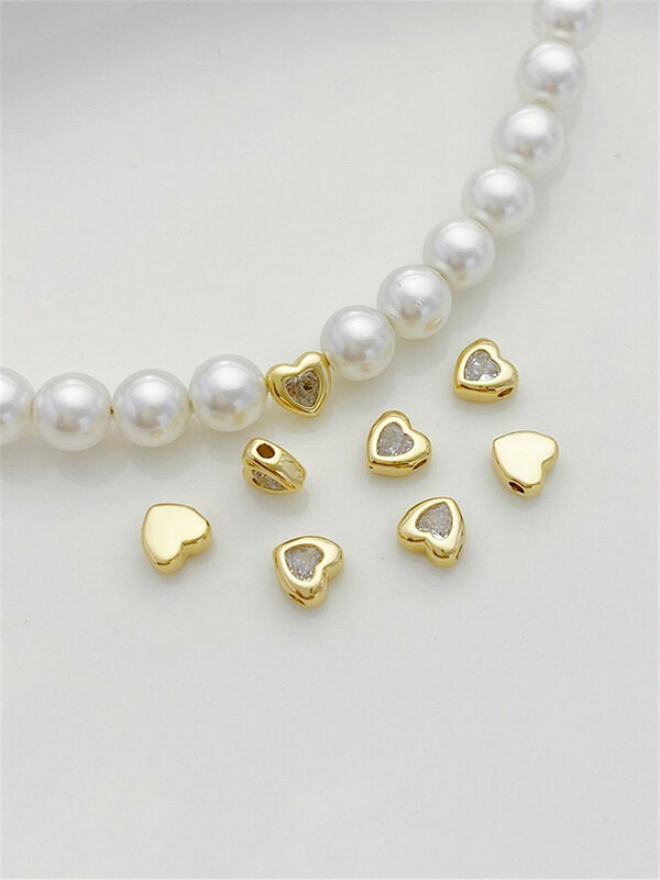 Conium noir et blanc plaqué or 14 carats, trou horizontal en forme de cœur, perles séparées, bracelet fait main bricolage, accessoires conseillers, contre-indiqué