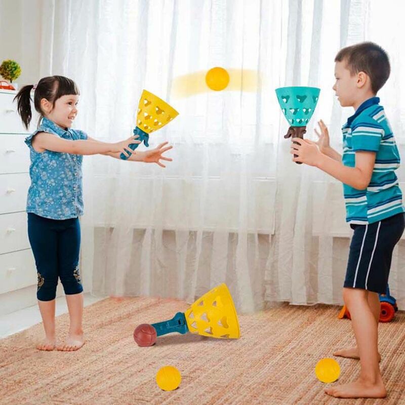 Juguetes de pelota interactivos para padres e hijos, rompecabezas divertido para niños y niñas, pelota que rebota y atrapa, catapulta doble, bola de acoplamiento