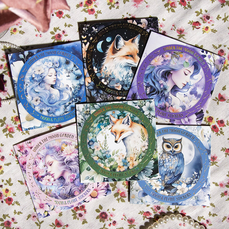 12 confezioni/lotto Moonlight Garden series pennarelli album fotografico decorazione PET sticker