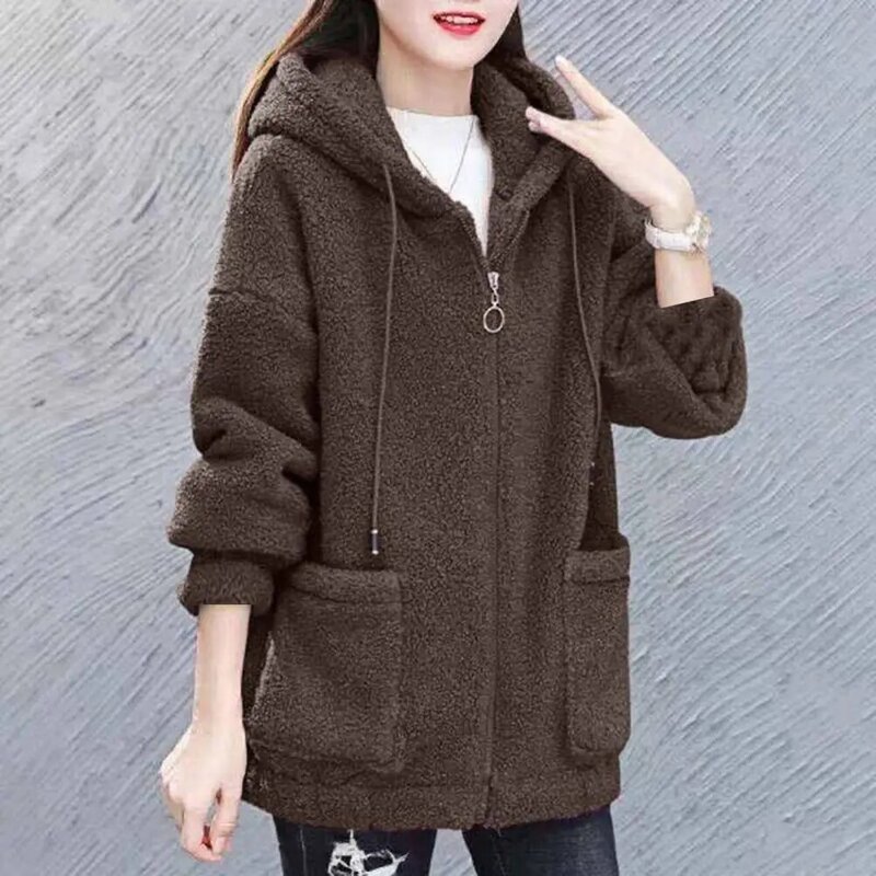 Abrigo de lana suave para mujer, chaqueta holgada, abrigo de invierno, fabuloso