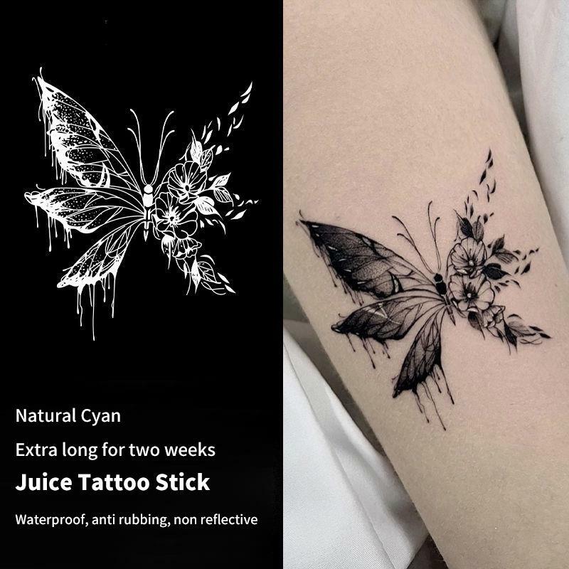 Etiqueta do tatuagem da borboleta 3d, 1 parte, descartável, impermeável, para o pé, braço, arte