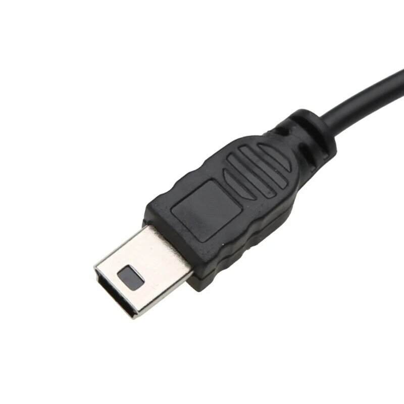 Portable Black USB 2.0 Short Male to Mini 5 Pins Data Cable Cord Adapter