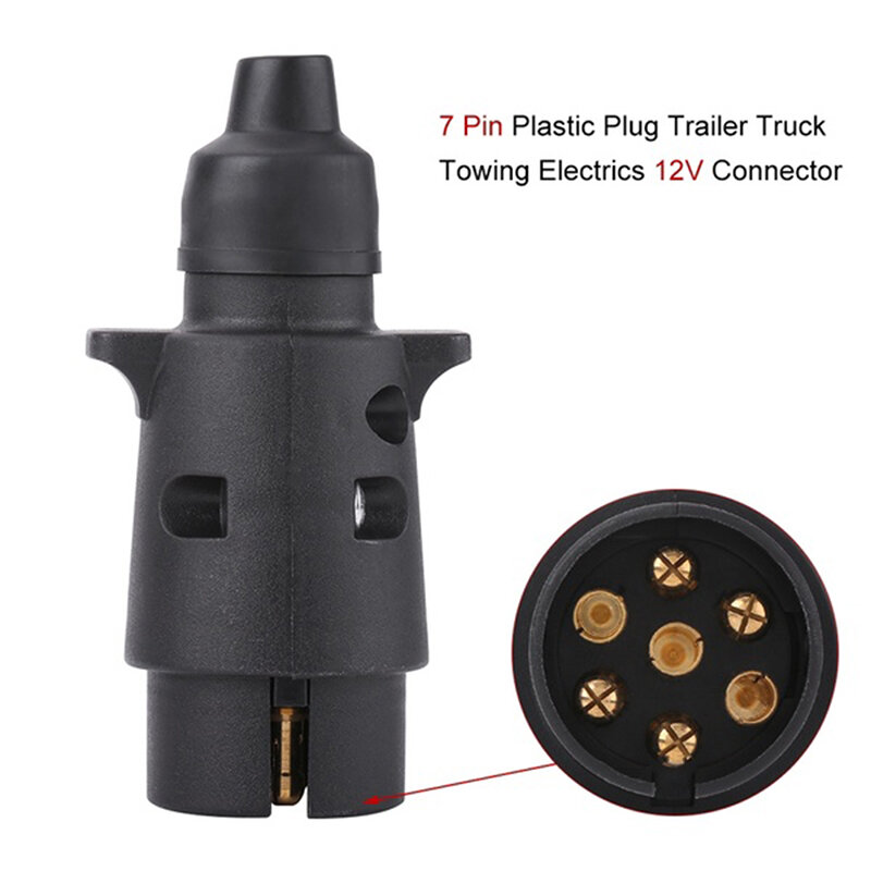 Hot sale Plastic 7 Pin Socket Plugs For Trailers RVs 12V 7 Way Round Standard European Car Plug Connector
