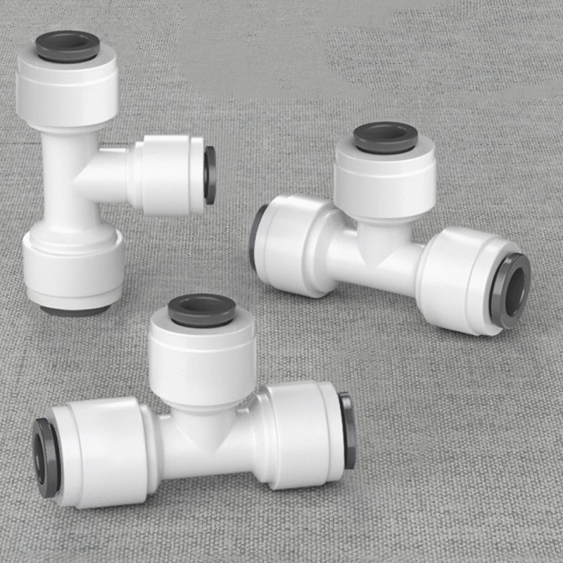 3/8" 1/4" Tube Reducing Tee 3 Ways Food Grade POM Quick Fitting Connector For Aquarium RO Water Filter Reverse Osmosis System