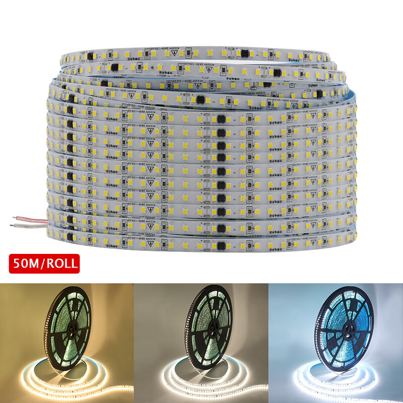 220V LED-Streifen 120 120leds/m super helle 10m 50m flexible Home LED-Licht band wasserdicht weiß warmweiß 4000k keine Strom versorgung erforderlich