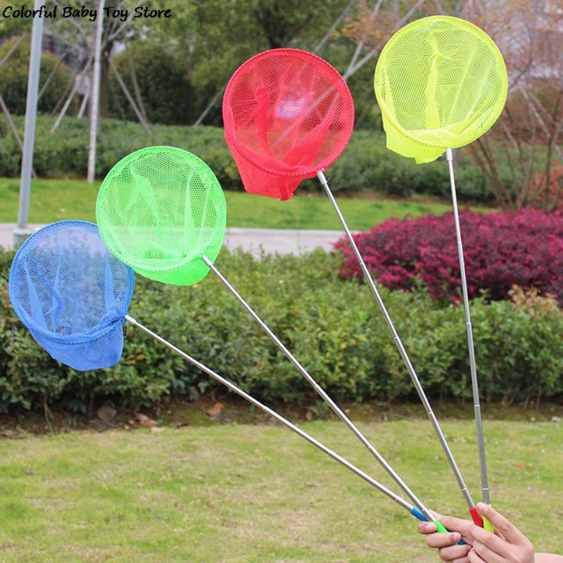 1PC Colorful Kids Anti Slip Grip Perfect Telescopic Butterfly Net Extendable 34 Inches for Catching Bugs Insect Fishing Toys NEW