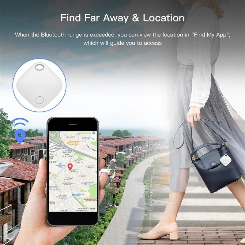 Smart Bluetooth-compatible GPS Tracker for Air Itag Via IOS Find My App to Locate Card Wallet iPad Keys Kids Dog Anti-lost Alarm