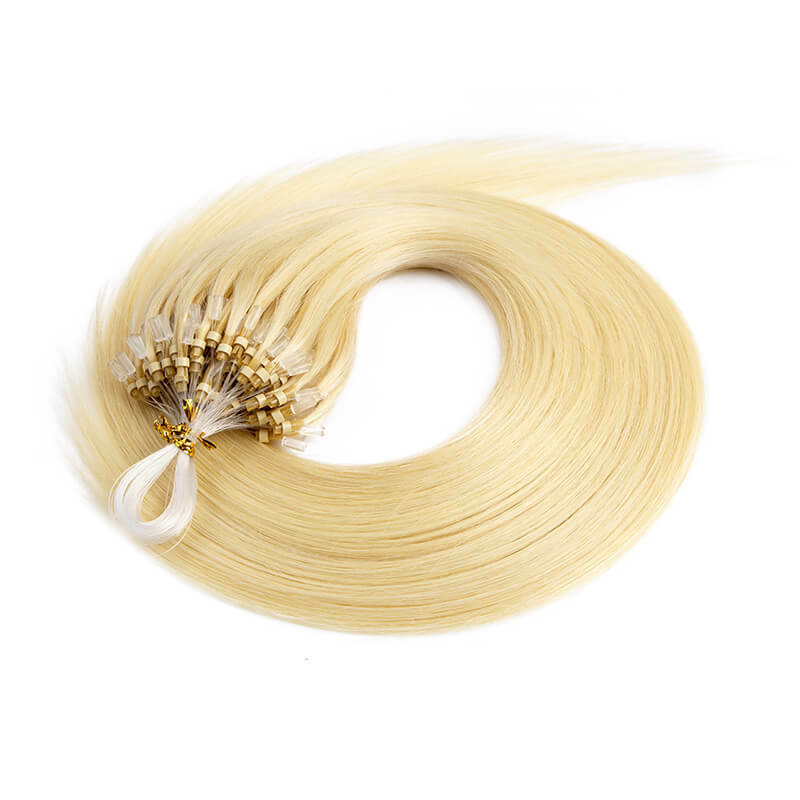 Estensioni dei capelli umani Micro Loop per le donne 50 pezzi estensioni dei capelli Straight Microring 40g/50 g/pacco capelli Remy naturali invisibili