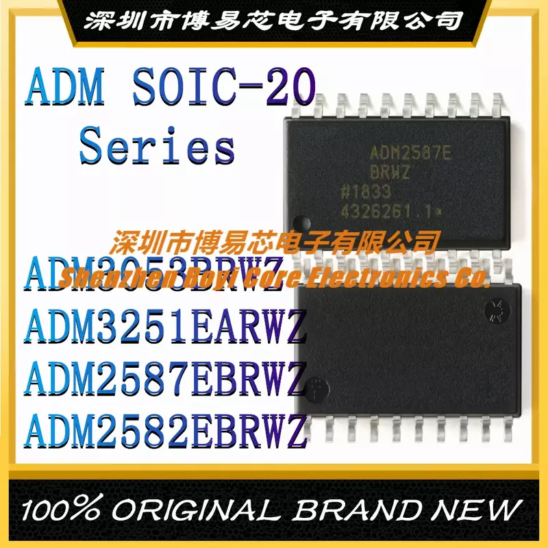 Transceiver Chip IC, novo, original, autêntico, ADM3053BRWZ, ADM3251EARWZ, ADM2587EBRWZ, ADM2582EBRWZ, SOIC-20