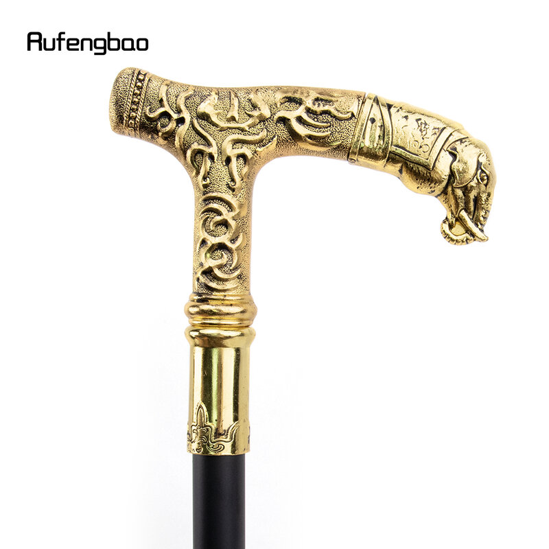 Золотая ручка в виде слона, роскошная трость со скрытой пластиной, модная трость для самообороны, трость для косплея, трость 90 см
