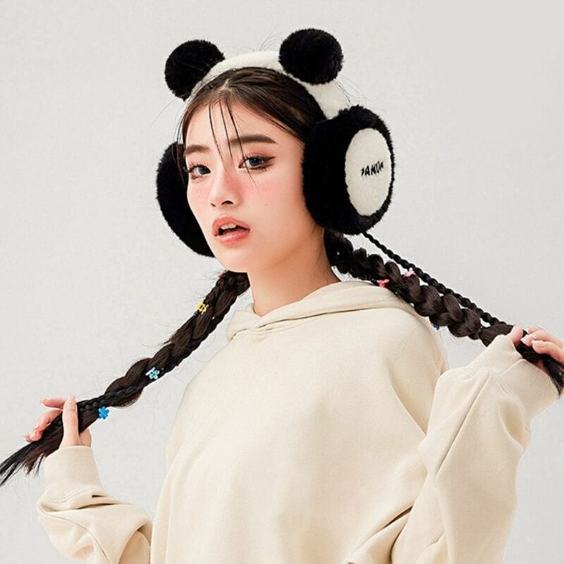 Winter Panda Earmuffs New Foldable Plush Warm Panda Earflap National Style Lovely Panda Ear Warmer