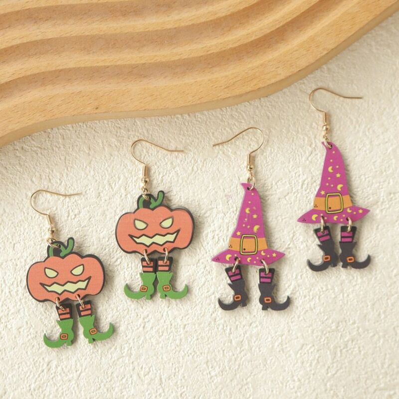 Boucles d'oreilles fantômes gothiques en acrylique pour femmes, chapeau de magicien mignon, Aliments d'Halloween, mode amusante