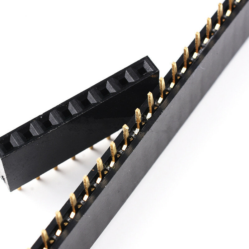 Passo 2.54mm singola fila femmina 2 ~ 40P presa PCB scheda Pin Header connettore Strip Pin header 2/3/4/6/10/12/16/20/40Pin per Arduino