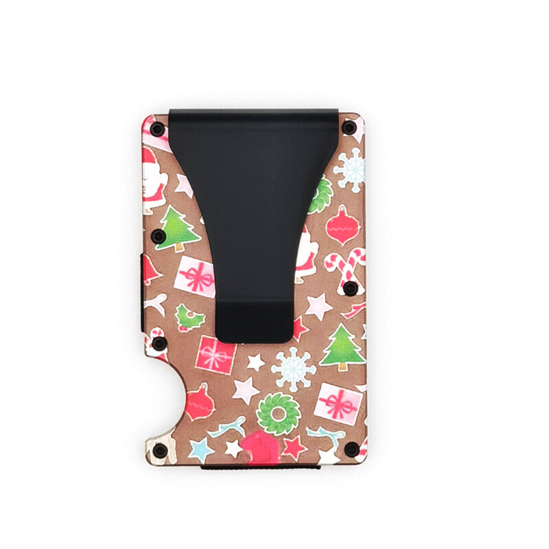 Cartera delgada minimalista Unisex, tarjetero RFID de lujo para regalo de Navidad y HALLOWEEN