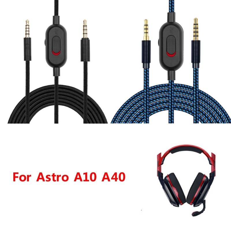 교체용 나일론 브레이드 케이블 볼륨 컨트롤, AstroA10 A40 게임용 헤드셋, 드롭 배송