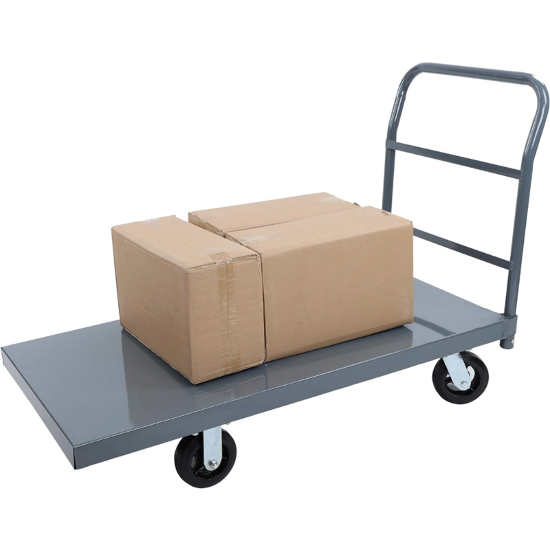 BISupply Platform Truck Industrial Flat Dolly Cart with Wheels - Heavy Duty 24 x 48 Cart - 2000lb Capacity Flatbed Hand