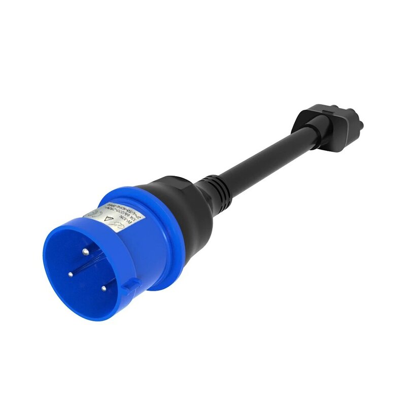 For Tesla 3 Pin Blue CEE Adapter Tesla Model S,3,X,Y Gen 2 Ev Charger Extension Cord Connector 240V Outlet at 32A 10 Inch