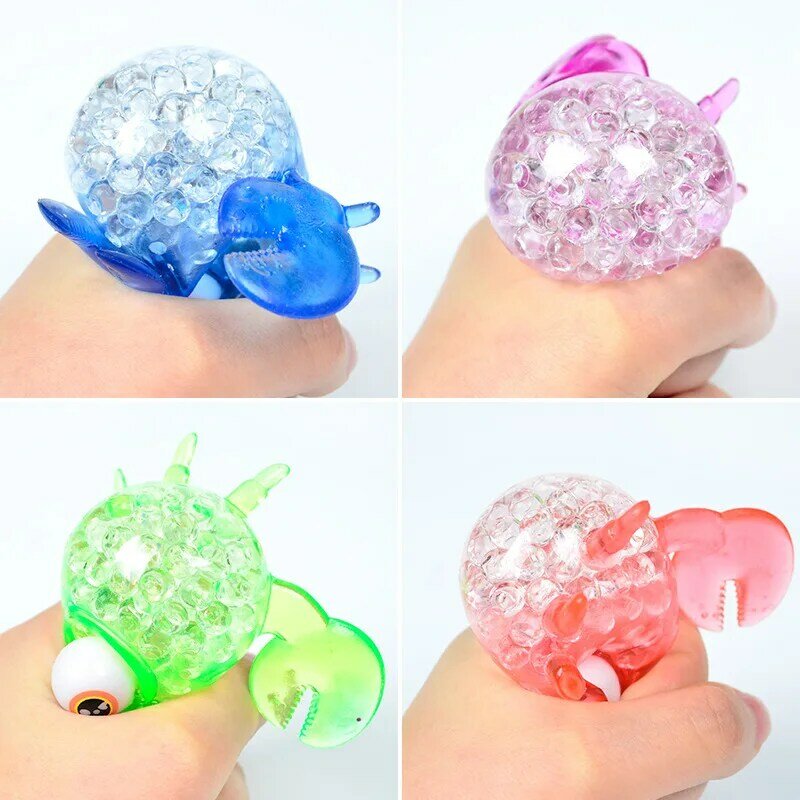 Crab Stress Balls Toy Heal Your Mood Crab Squeeze Toy Stress and Anxiety Relief Crab Fidget Ball Toy Colorful Gel Water Random