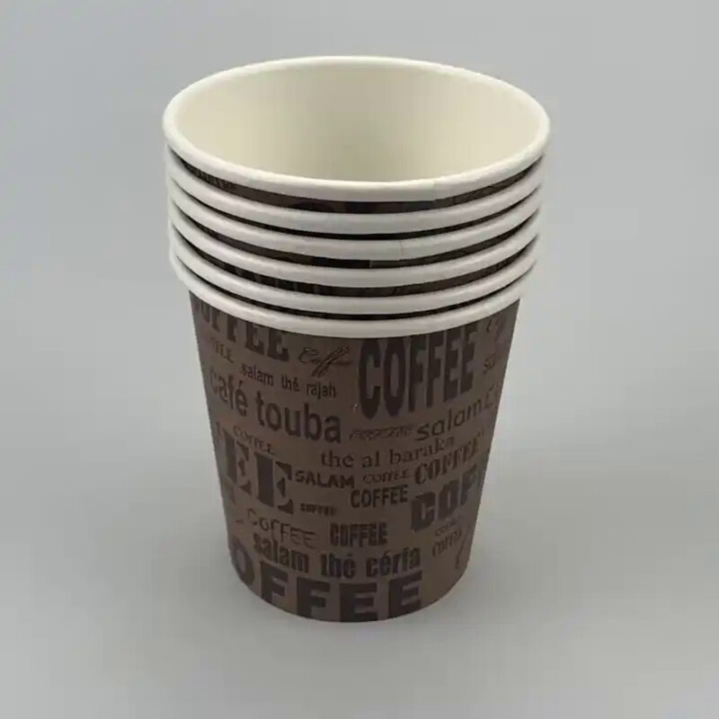 Prodotto personalizzato logo personalizzato bicchieri di carta usa e getta biodegradabili da 6 once per caffè