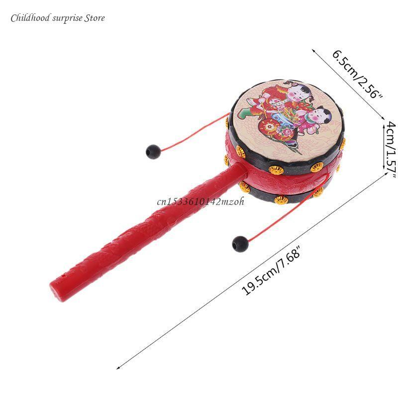 Spin sonajero tambor mono tambor chino niño juguete para regalo Dropship