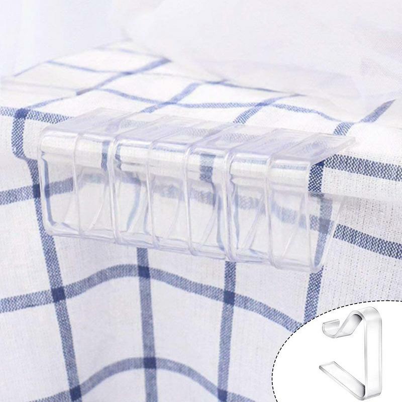 12pcs Tablecloth Clips Holders Transparent Holder Clips Windproof Table Cover Clamps For Restaurant Party Wedding Graduation