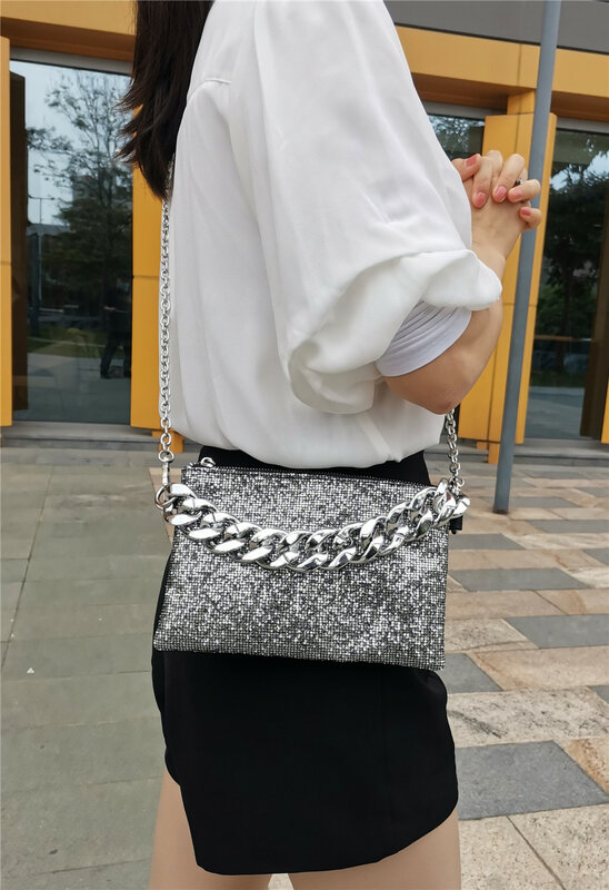 NIGEDU borse a tracolla per donna pochette designer lucido borsa a tracolla femminile catena pochette da donna borsa bolsa feminina bao