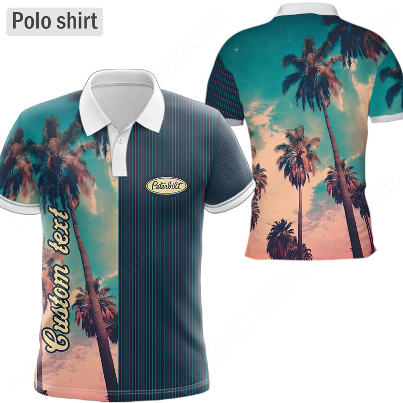 Peterbilt-Polo à manches courtes pour hommes, t-shirt Harajuku, vêtements de golf décontractés, chemisiers unisexes, t-shirt Anime, séchage rapide