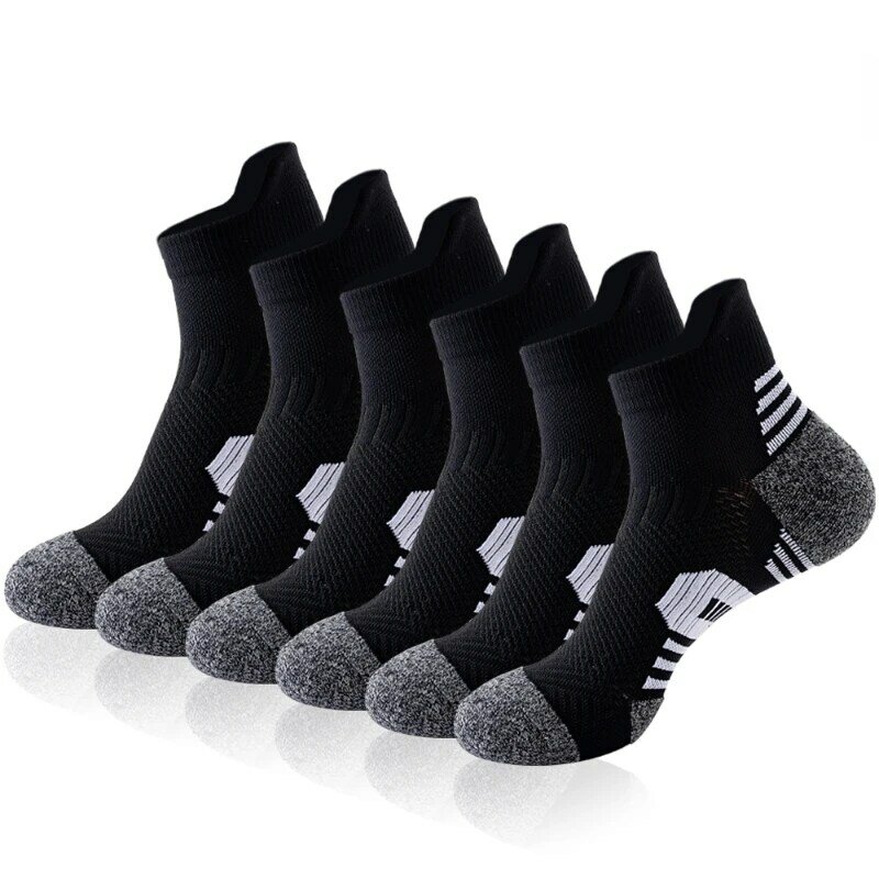 3 пары профессиональных спортивных носков для фитнеса дышащие быстросохнущие износостойкие короткие носки для спорта на открытом воздухе толстые вязаные носки до щиколотки