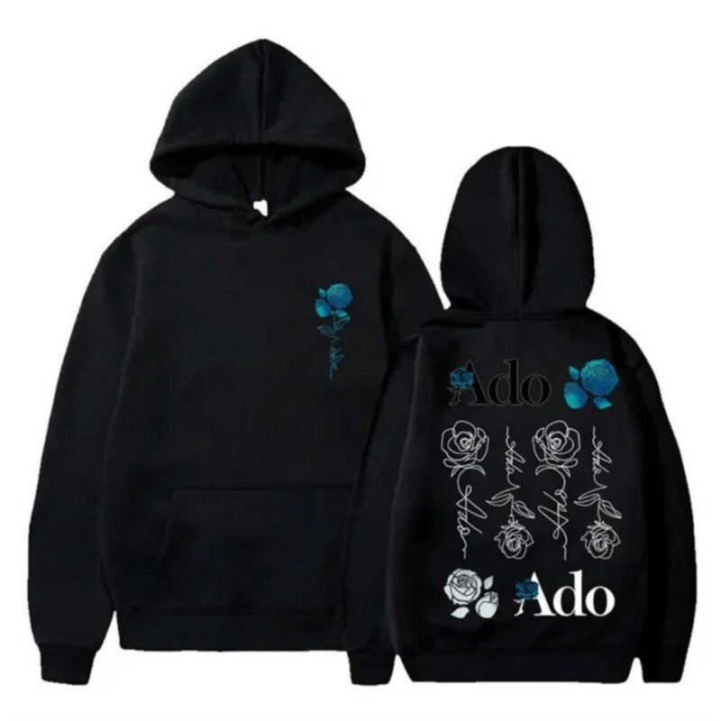 Ado Blue Rose Hoodies World Tour Merch Winter für Männer/Frauen Unisex Casuals Langarm Sweatshirt Streetwear Kapuze