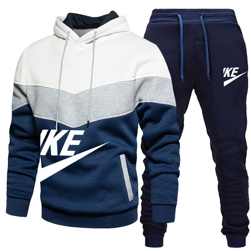 Men's Hooded Sweatshirt And Pants Set, Zippered Casual Sportswear, Branded Sportswear, Autumn And Winter Novelty, 2024