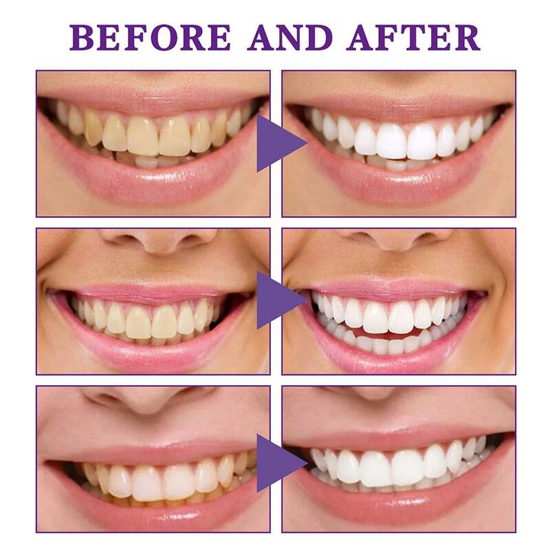 Dentifrice blanchissant pour blanchir les dents, livres oraux, soins éclaircissants, réparation de l'émail, haleine fraîche, élimine les taches, V34
