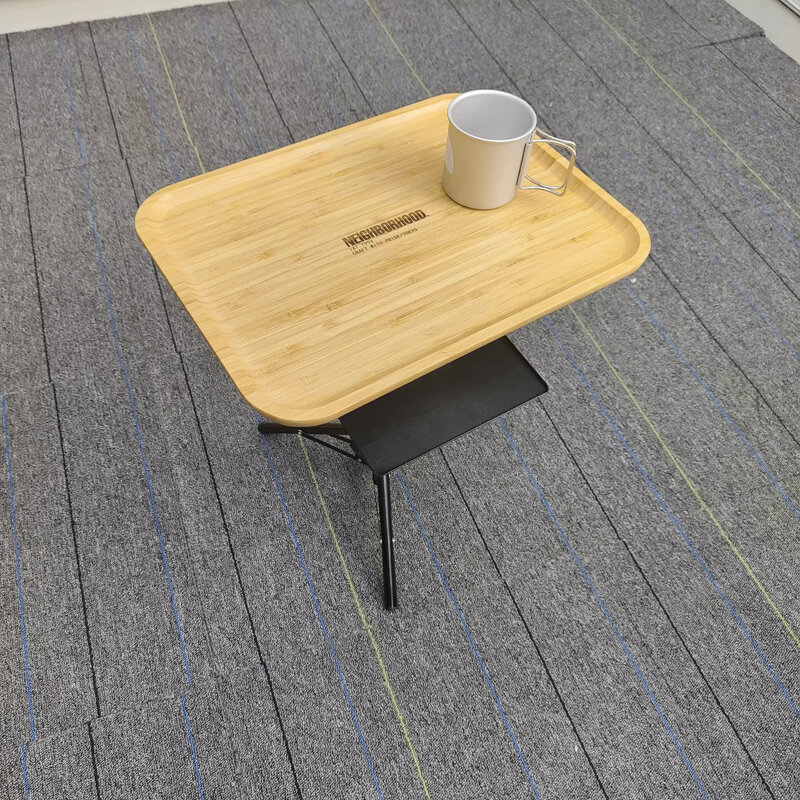 طاولة صغيرة مستديرة قابلة للطي من الجوز ، حامل ثلاثي القوائم محمول ، طاولة تخييم خارجية ، شرفة