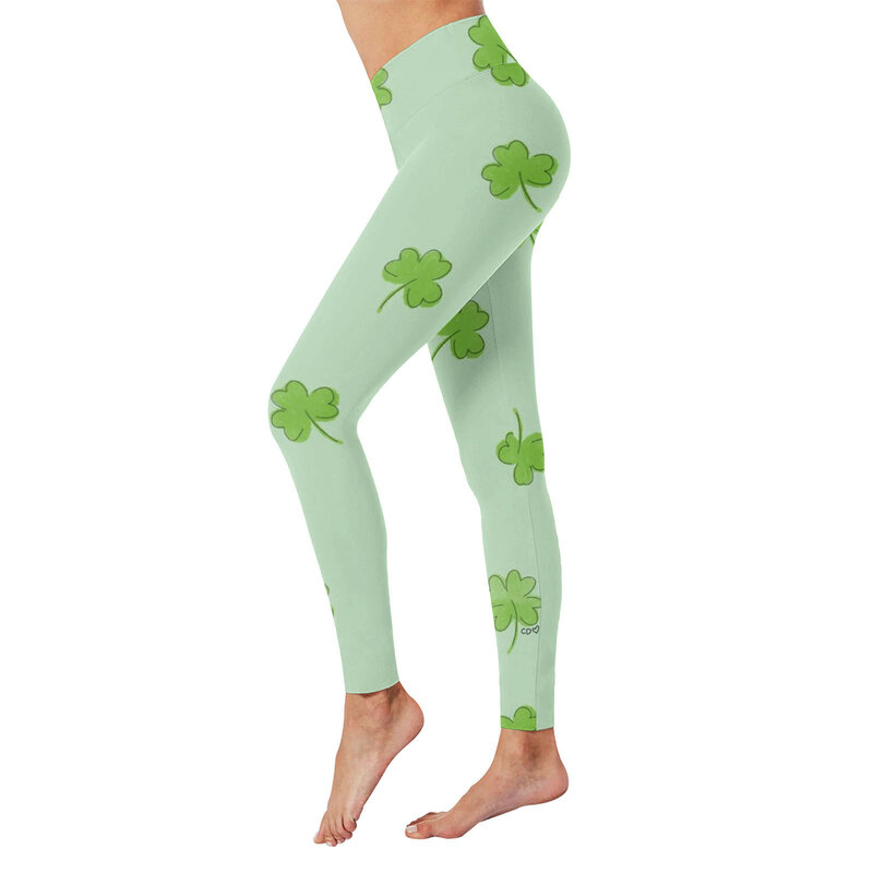 St. Patricks Day stampa pantaloni da Yoga a vita alta per le donne collant pantaloni elastico in vita compressione Yoga Running Leggings Fitness