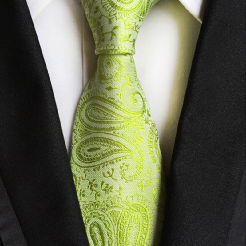 8CM High Quality Paisley  Red Yellow Multicolour Tie Men's Neck Tie for Office Business Wedding Fashion Necktie