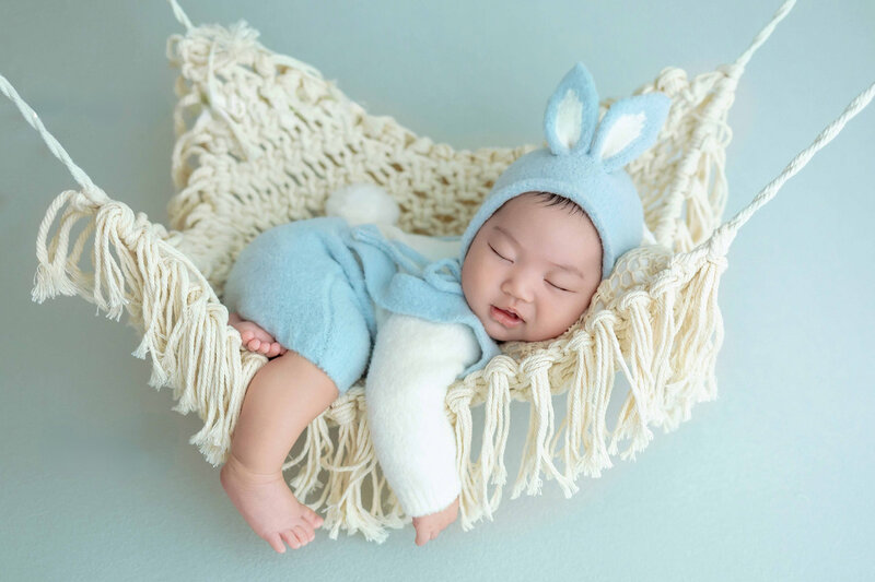 Alat Peraga Fotografi Bayi Baru Lahir Pakaian Kelinci Tempat Tidur Gantung Rajut Tempat Tidur Gantung Fotografia Alat Peraga Pemotretan Studio