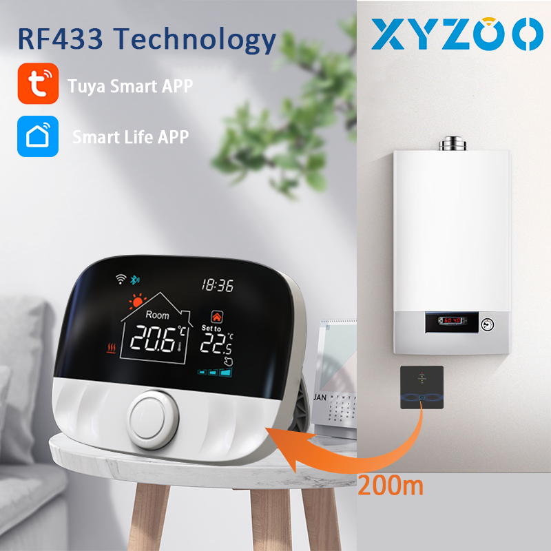 Wireless Thermostat Wifi Tuya Smart Gaskessel Heizt emperatur regler mit 220V Empfänger programmier baren Thermo regulator