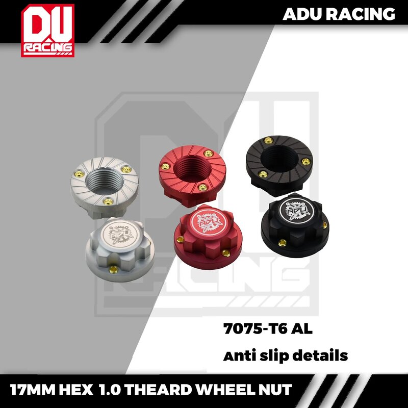 ADU 7075 aluminium 1.0 17mm, roda Hex mur tahan debu Anti selip untuk 1/8 Arrma Buggy