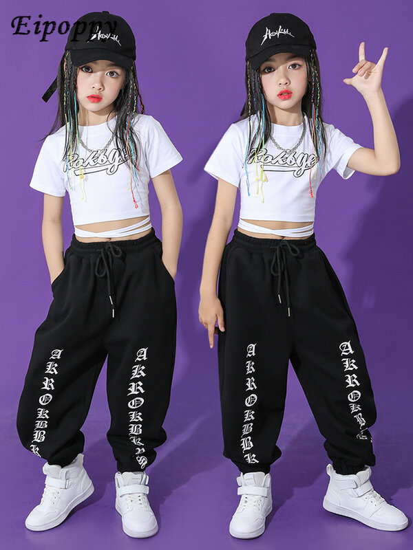 Kinder Jazz Dance Kostuum Meisjes Model Catwalk Trendy Kleding Oefening Kleding Hiphop Kostuum