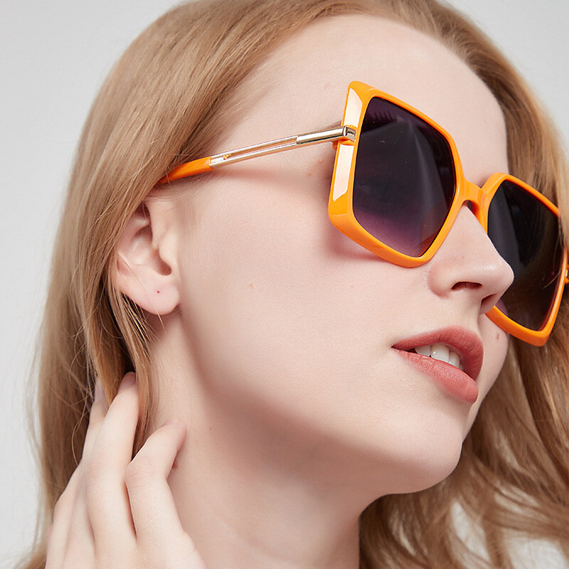 2023 Women Luxury Square Sunglasses for Men Oversized White Tea Original Brand Design Sun Glasses Female Fashion Shades Eyewear