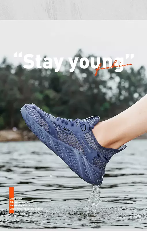 Sepatu jala Musim Panas 2024 untuk pria Sneakers kasual tahan air luar ruangan Hiking Platform olahraga desainer mewah nelayan pantai Tenis