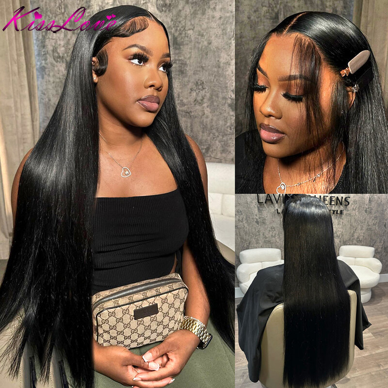 13x6/13x4 HD Full Lace Front Human Hair Wigs 34 Inch 360 Frontal Wig Glueless Wigs Straight 5x5 Lace Closure Wigs with Baby Hair