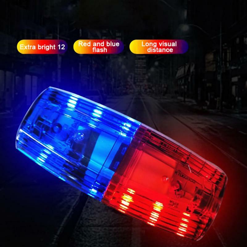 Lanterne d'extérieur à lumière LED avec chargeur USB, lumière à pince, lumière de sécurité à l'iode, flash rouge et bleu, capacité de batterie 450mAh