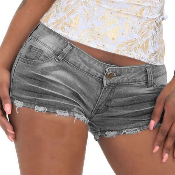 Wysokie, elastyczne, zgrane spodenki dżinsowe do podnoszenia bioder w połowie talii, damskie jeansowe ubrania damskie