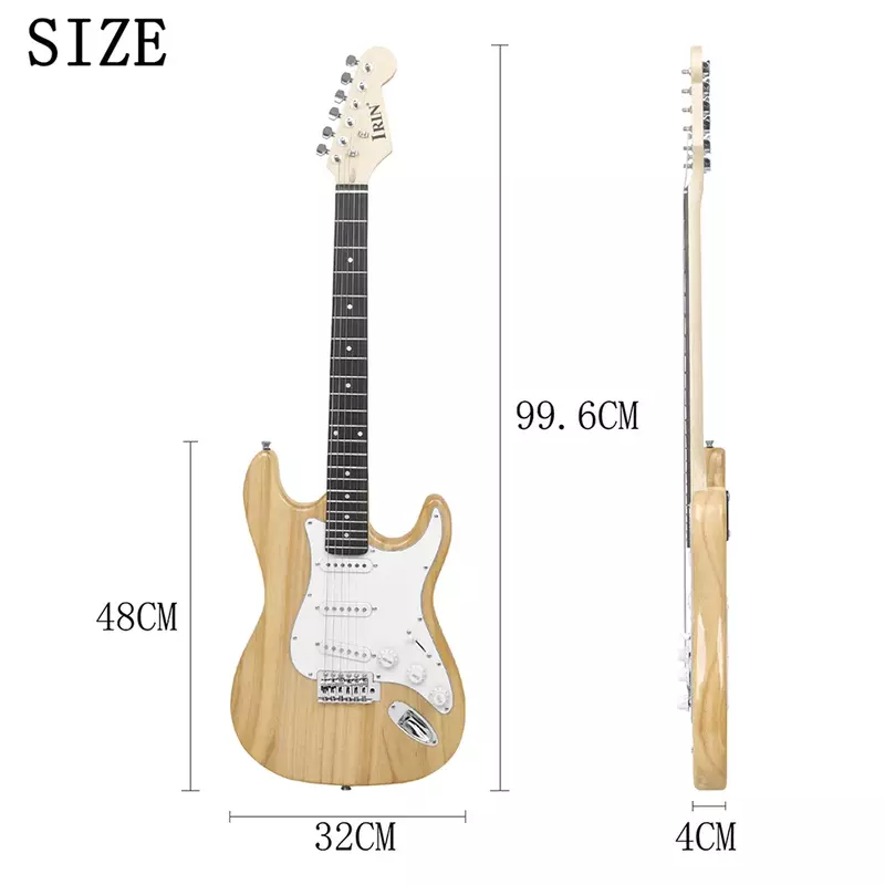 39 дюймовая электрическая гитара IRIN, 6 струн, 21 лад, корпус из липы, электрическая гитара с сумкой, каподастр, необходимые детали и аксессуары для гитары