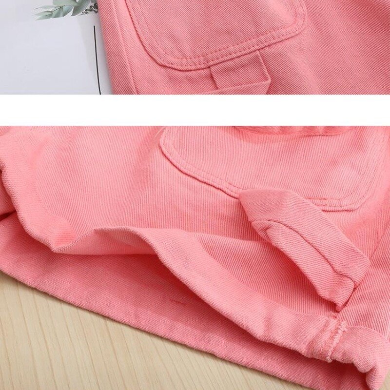 Women's Denim Summer 2024 New Solid Color Loose High Waist Button Zipper Spliced Pocket Bandage Sweet All-match Fashion Shorts